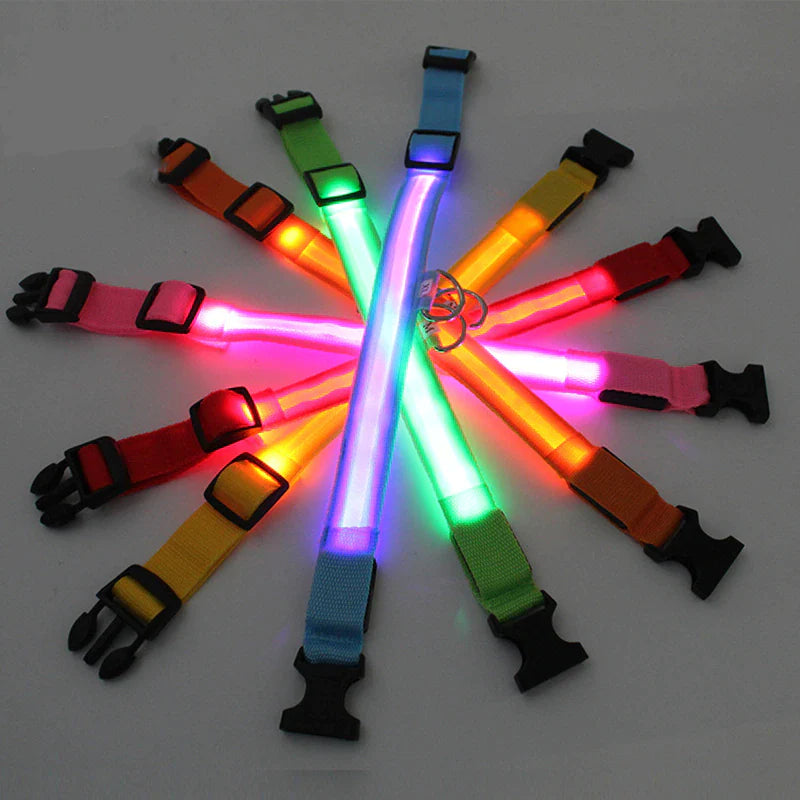 Brighten Up Your Pooch's Style: The LED Adjustable Blinking Dog Collar β Glow In The Dark Fun & Safety for Your Furry Friend!