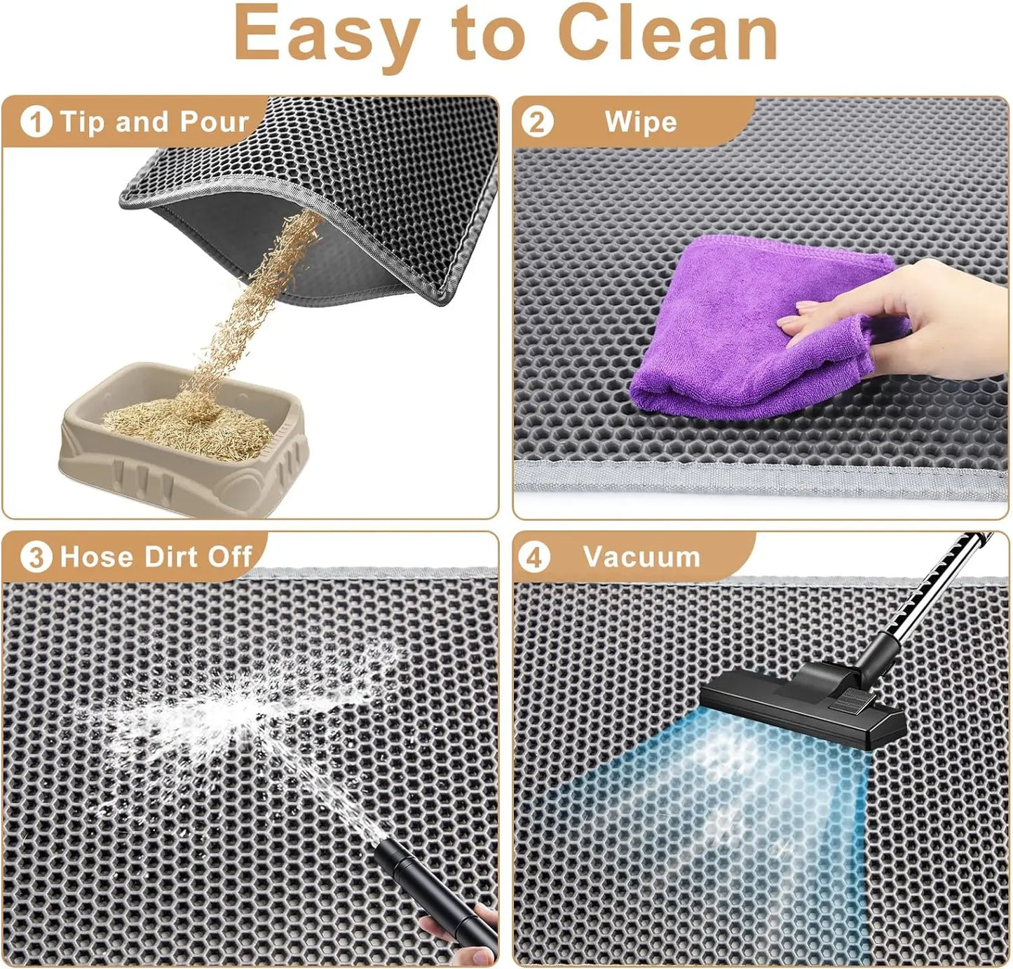 Ultimate Cat Litter Mat - Double Layer, Waterproof & Anti-Slip Design for Easy Cleanup