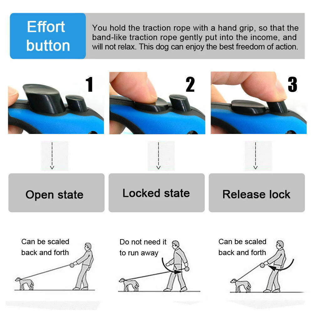 Unleash the Fun with Our Automatic Retractable Dog Leash – Choose Your Size and Walk It Like You Mean It!