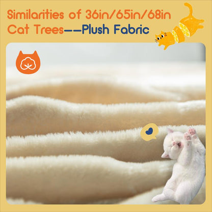 Enter the Kingdom of Cattopia with the Allewie Multi-Level Tower of Feline Joy - Plush Perches, Cozy Cat Condo & Swinging Hammock Await Your Cat's Royal Approval!