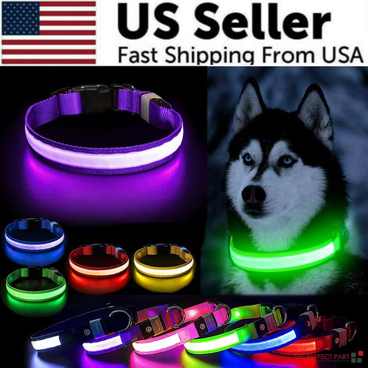 Brighten Up Your Pooch's Style: The LED Adjustable Blinking Dog Collar – Glow In The Dark Fun & Safety for Your Furry Friend!