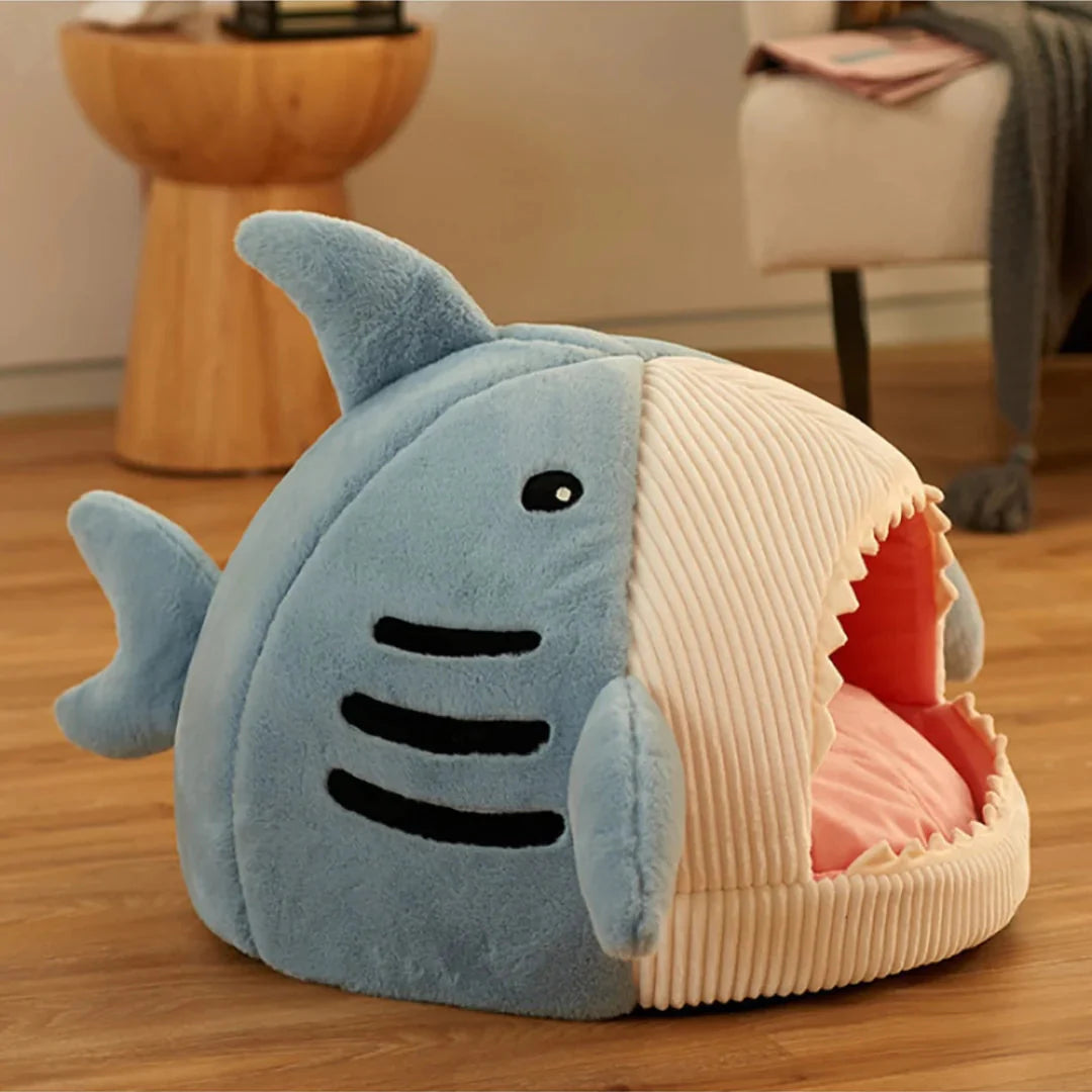 Shark-tastic Luxury Plush Pet Bed – The Ultimate Snuggle Spot for Your Furry Friend!
