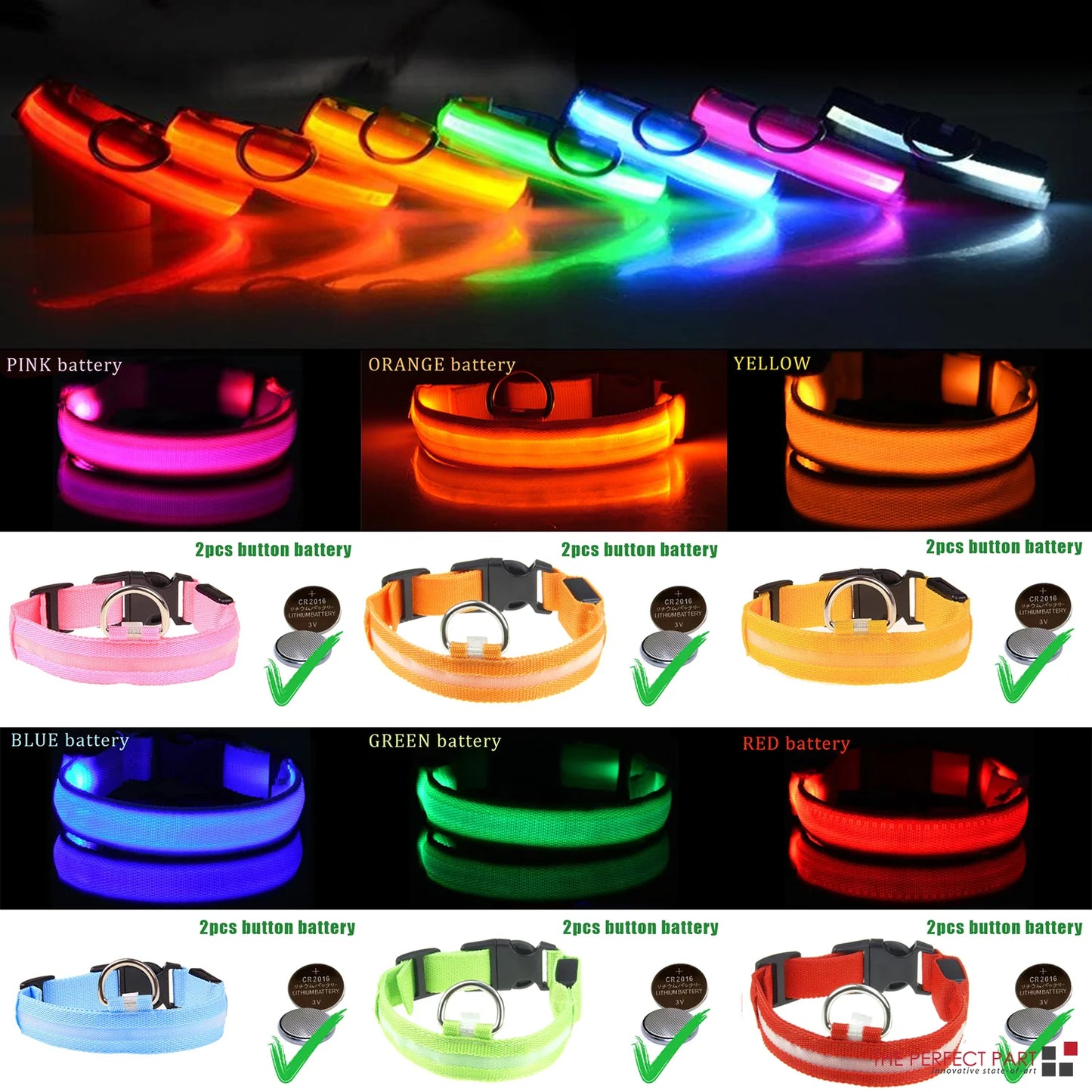 Brighten Up Your Pooch's Style: The LED Adjustable Blinking Dog Collar – Glow In The Dark Fun & Safety for Your Furry Friend!