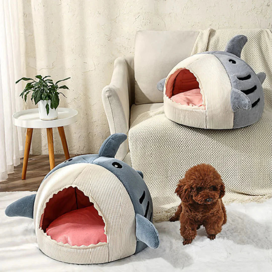 Shark-tastic Luxury Plush Pet Bed – The Ultimate Snuggle Spot for Your Furry Friend!